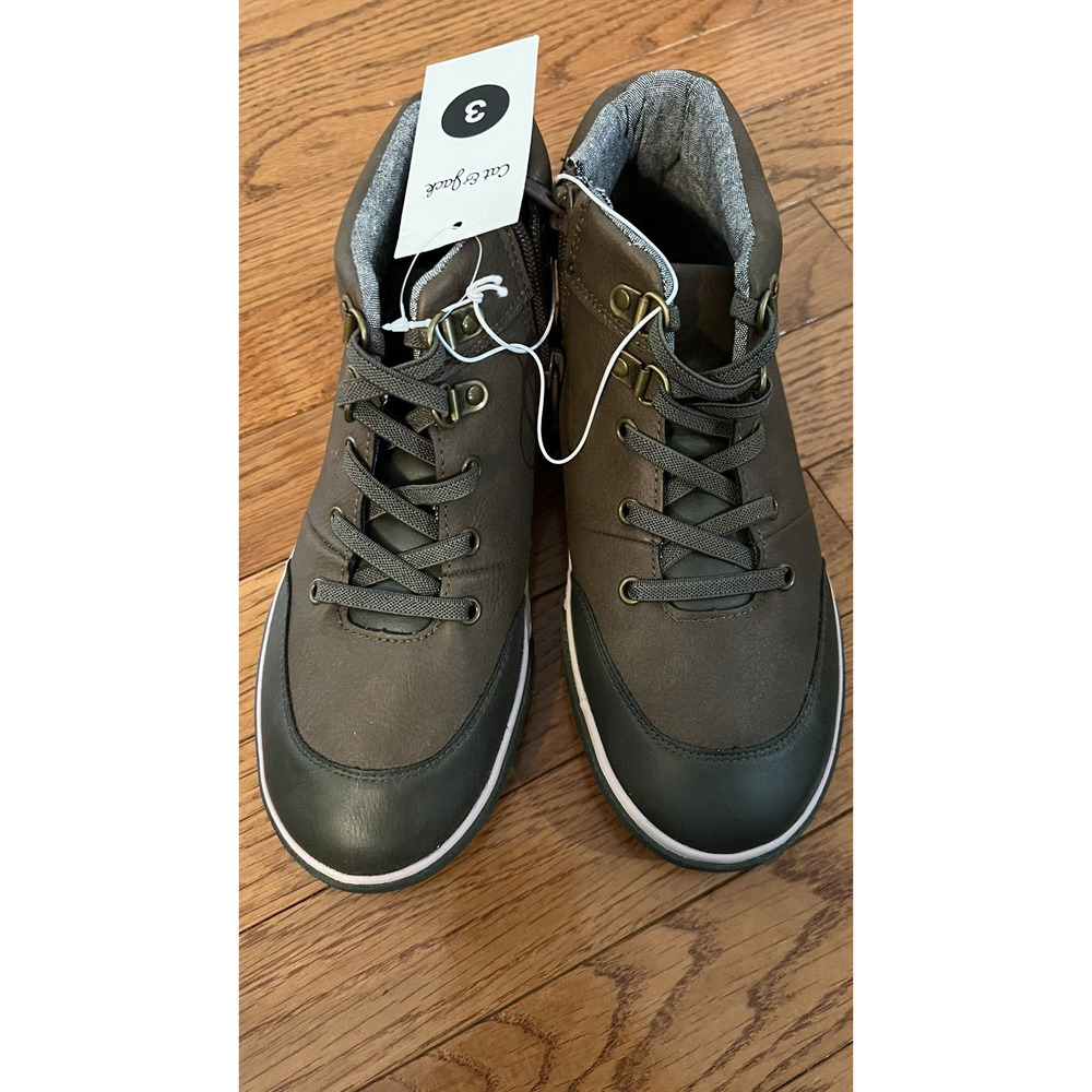 Cat & Jack Boys Henre Mid top Casual Sneakers Brown Size 3